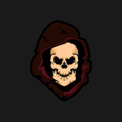  Killer Skull Logo Vector Illustration, Killer Mascot Logo.