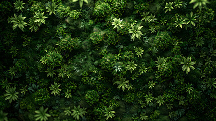 Top view of a mossy forest floor, broad copy space, no text, no logo, no brand, no letters, Cinematic, earthy tones, wallpaper style, master piece, background, photorealistic - obrazy, fototapety, plakaty