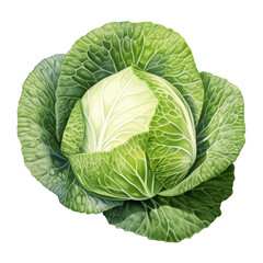 Obraz premium cabbage watercolor clipart isolate on transparent background