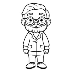 Grandfather cartoon icon. Grandparent avatar person people and human theme. Isolated design