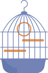 Bird cage color icon. Winged flying pet container