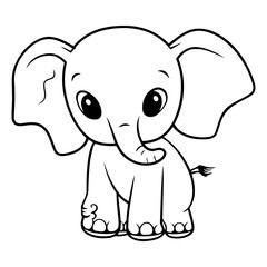 Cute baby elephant isolated on a white background.