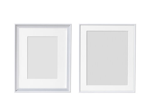 white photo frames, transparent background