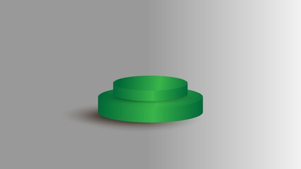 3D green podium on white background