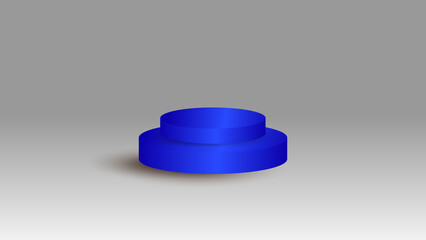 3D blue podium on white background