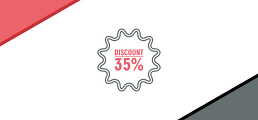Discount offer price label, sale promo marketing, 35% off discount sticker, ad offer on shopping day