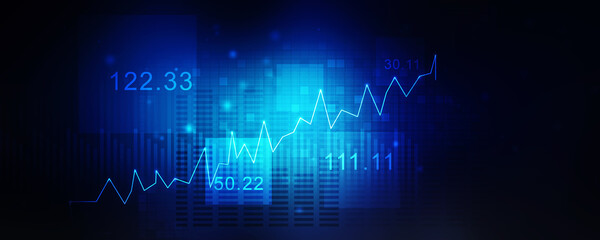2d illustration Stock market online business concept. business Graph 