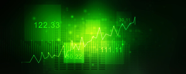 2d illustration Stock market online business concept. business Graph 