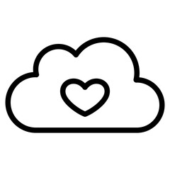 cloud with love icon