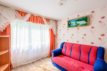 standard interior apartment. living room with sofa