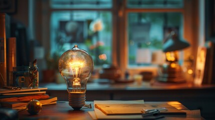 Lightbulb: An elegant study with a classic desk lamp