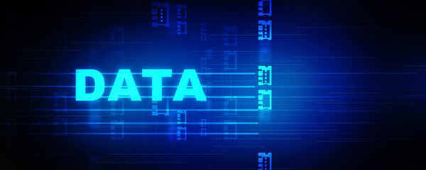 2d illustration Data against white abstract angular design