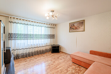 standard interior apartment. living room with sofa