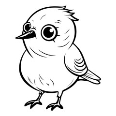 Black and White Cartoon Illustration of Bird Bird for Coloring Book