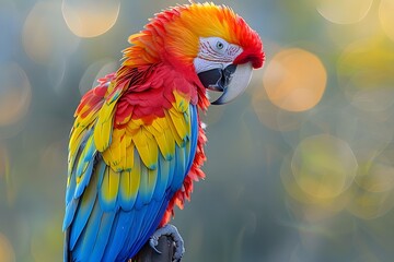 Colorful Parrot Perched on Top of a Tree Branch