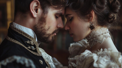 Ancient ball, people dancing. 