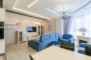 standard interior apartment. living room with sofa