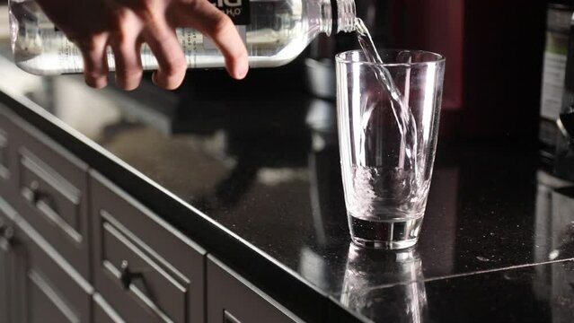 Mineral Water Glass Bottle Liquid Pour Drink Glassware