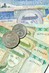 Jordanian dinar currency dating from around 1999 - obrazy, fototapety, plakaty
