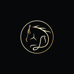 Vector horse and bird gold luxury logo design vector icon illustration 