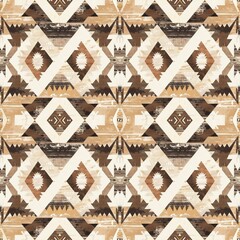 Bohemian fabric, geometric shapes american ethnicity Seamless fabric pattern abstract pattern Warm neutrals like beige, cream, and taupe fashionable textile craft native wallpapers rug patterns batik 