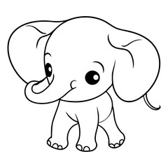Cute cartoon elephant of a cute baby elephant.