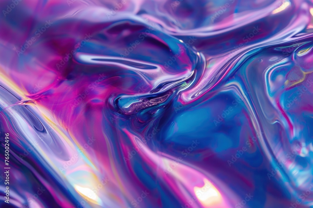 Poster multicolored abstract fluid holographic. abstract neon. generate ai