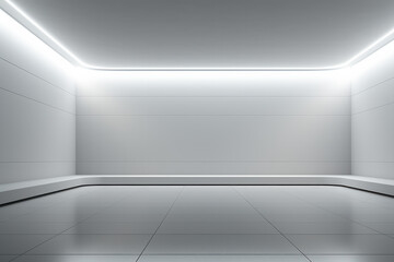 Modern simple white empty interior space