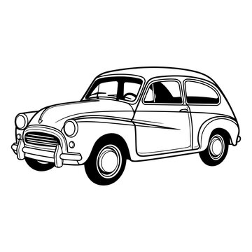 Retro car cartoon isolated on white background vector illustration graphic design.