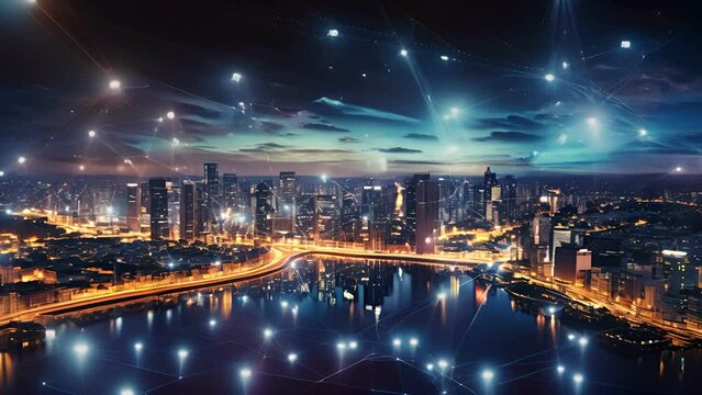 wireless network, high speed internet, cloud computing or connect diagram technology, Data storage, service, synchronize, online, financial, Connectivity global, smart city
