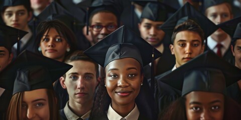 Fototapeta premium A group of people wearing graduation caps and gowns