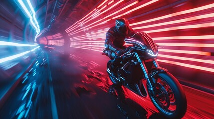 Cyberpunk motorbike chase