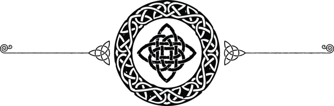 Elegant Celtic Symbols Header - Triquetras, Celtic Knot