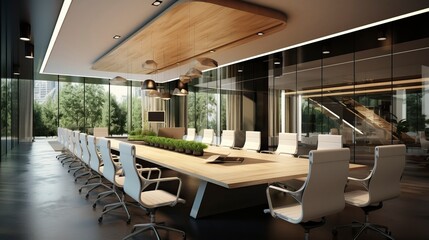 modern contemporary meeting conference room modern office interior design - obrazy, fototapety, plakaty