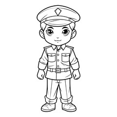 Coloring book for children: boy in uniform (pilot)