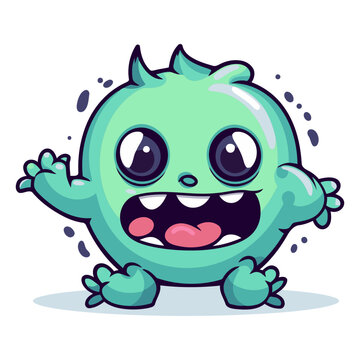 Cute cartoon monster isolated on a white background.