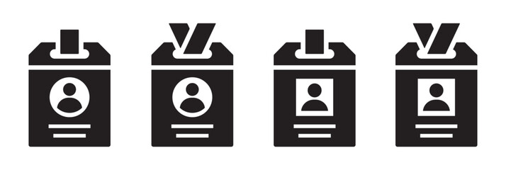 Id card set icon. Membership card icon, vector illustration