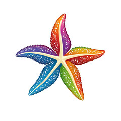Colorful logotype of a drawn starfish on a white background