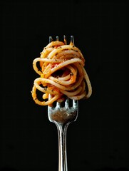fork with spaghetti