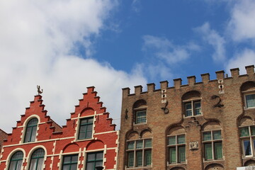 Fototapeta na wymiar Charming Attic Facades in Bruges