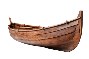 Serene Wooden Boat Sailing on a Blank Canvas.