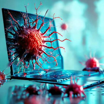 Ein Computervirus sinnbildlich