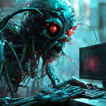 Ein aggressiver Computervirus sinnbildlich