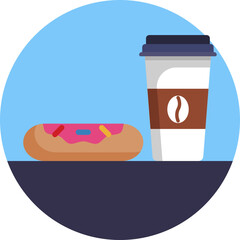 The Donut icon in the Coffee Shop category is a delectable symbol of a classic pastry, perfect for tempting customers with its irresistible allure. - obrazy, fototapety, plakaty