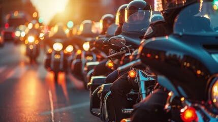 A team of police officers on motorcycle