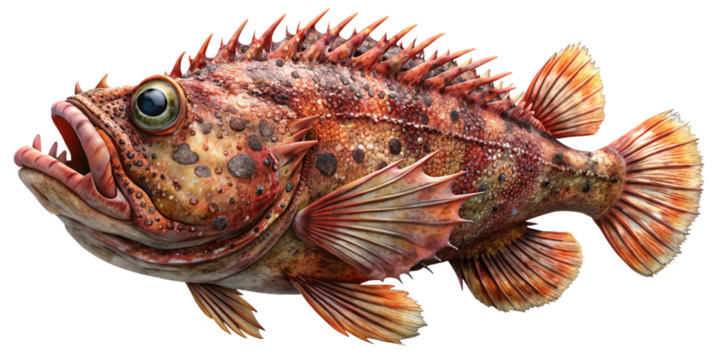 A dangerous stonefish with aggressive posture and spines

A dangerous stonefish with aggressive posture and spines
