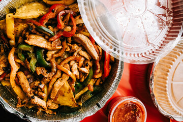 Savory Chicken Fajita in Takeaway Container - Ready to Eat