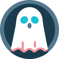 ghost, icon colored shapes