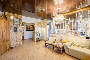 standard interior apartment. living room with sofa