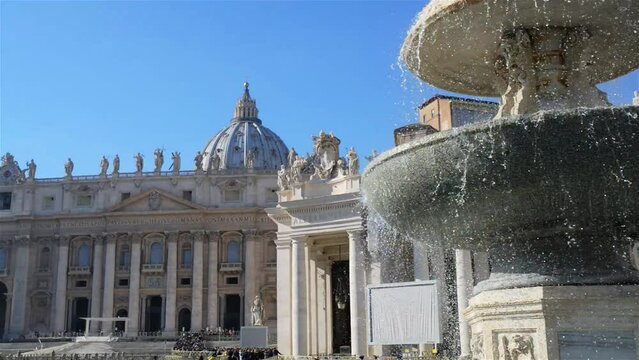 Fountain near Apostolic Palace in Vatican City